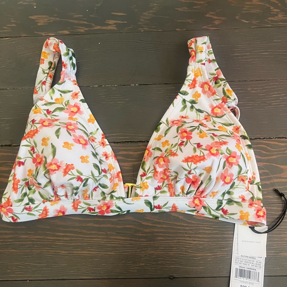 NWT Floral Bikini Top